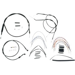 Complete Black Vinyl Handlebar Cable Line Kit for Ape Hangers