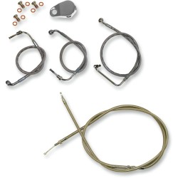 Kit câble de guidon/durite de frein tressé inox standard