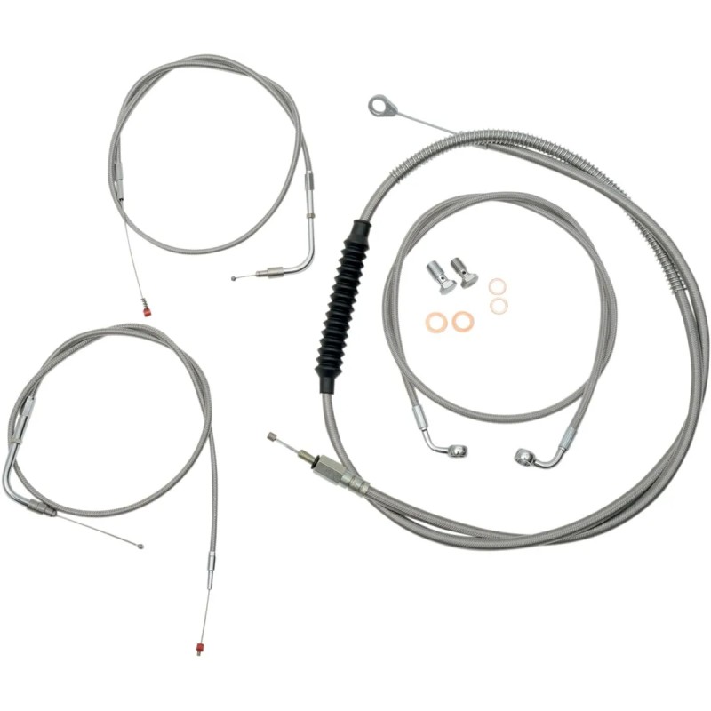 Standard Stainless Braided Handlebar Cable Brake Line Kit