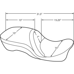 Backrest Compatible 2-Up Leather Touring Seat