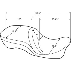 Selle Touring cuir 2-Up compatible avec dossier