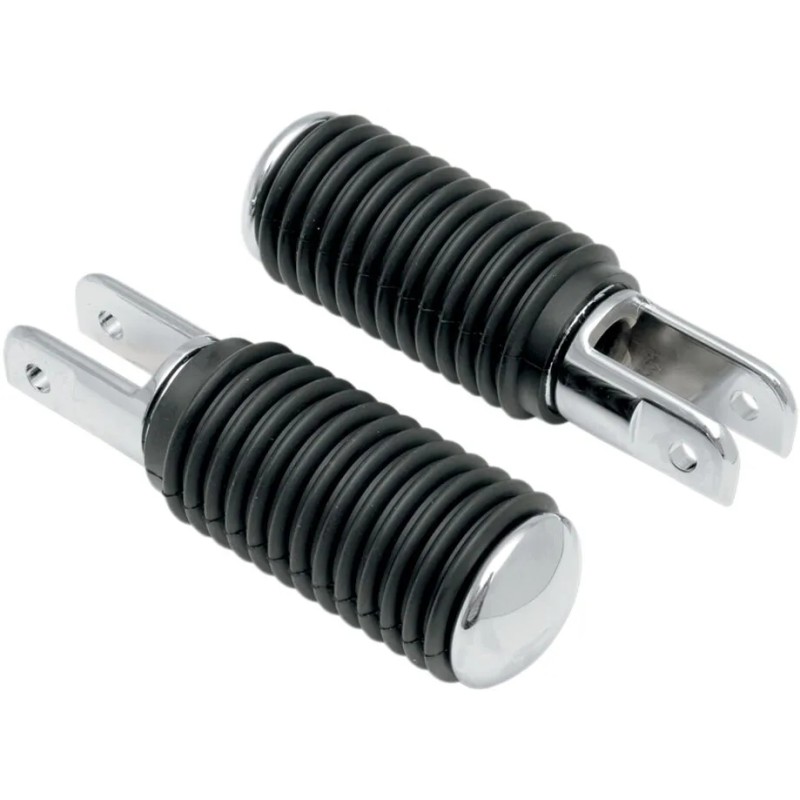 Chrome Foot Pegs with Rubber Sleeves
