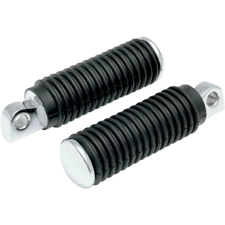 Chrome Foot Pegs with Rubber Sleeves