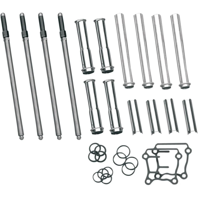 Adjustable Pushrod Cover Kit with Chrome Covers