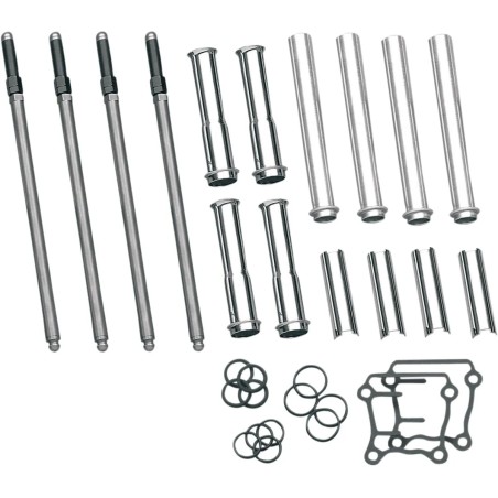 Adjustable Pushrod Cover Kit with Chrome Covers