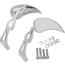 Rétroviseur goutte d'eau style flamme avec support sculpté