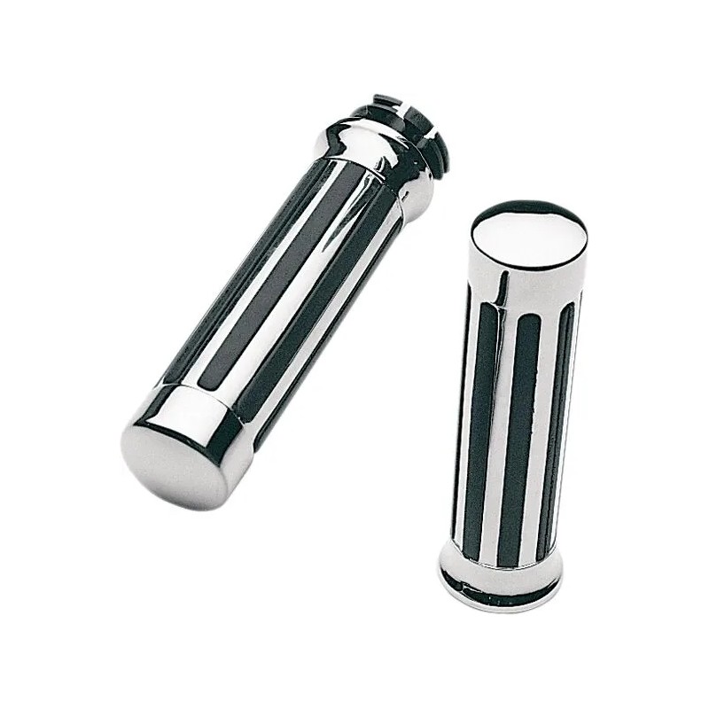 Custom Chrome Rail Style Rubber Grips
