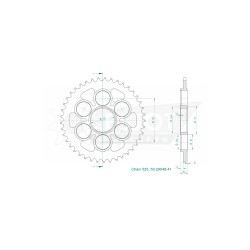 STANDARD SPROCKET REAR 525
