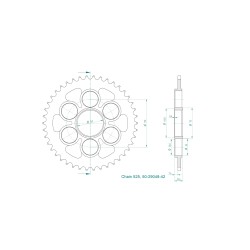 STANDARD SPROCKET REAR 525