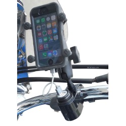 Dual USB Port Charger with 1  Ball Mount