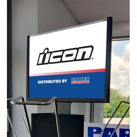 Panneau de présentoir de casques avec logo