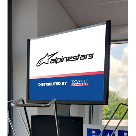 Panneau de présentoir de casques avec logo