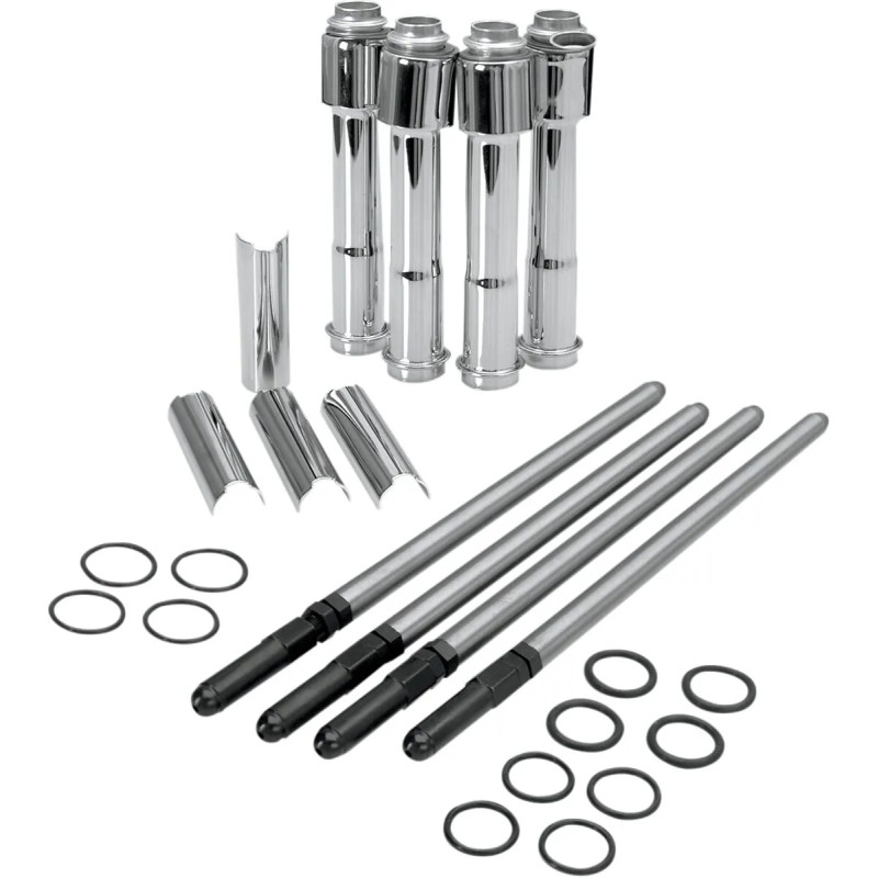 Adjustable Pushrod Cover Kit with Chrome Covers