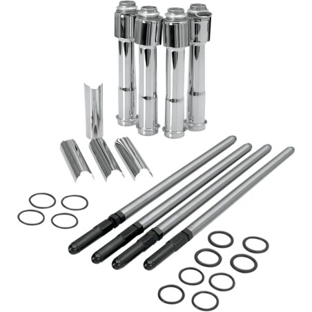 Adjustable Pushrod Cover Kit with Chrome Covers