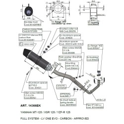 Ligne d'échappement intégrale en carbone LV One Evo