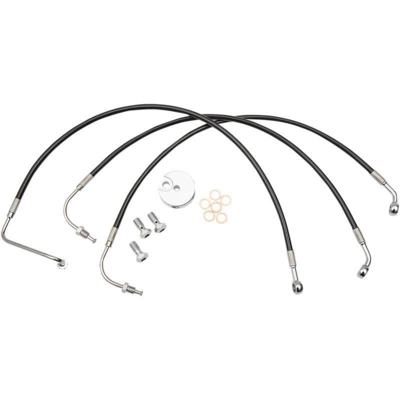 Black Braided Brake Line Kit